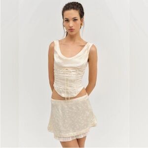 NWT For love and lemons Carla Jacquard Corset top and skirt set size XS